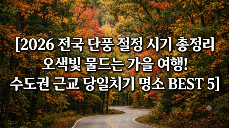 2026 전국 단풍 절정 시기 예측 지도 및 수도권 근교 가을 명소 BEST 5