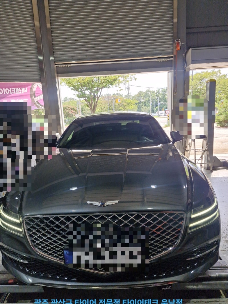 광주 광산구 타이어 교체 제네시스 G80 19인치 전륜 245 45R 19 후륜 275 40R 19 한국타이어 벤투스 A....