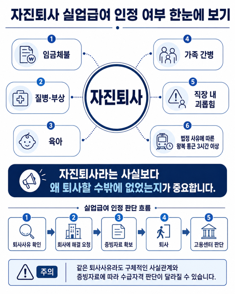 2026 자진퇴사 실업급여 받을 수 있는 사유 총정리! 하루 최대 68,100원 조건