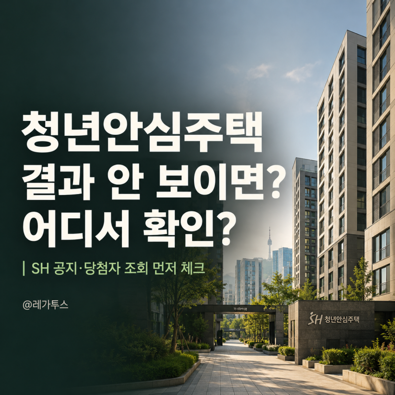 2026년 1차 청년안심주택 당첨자 발표 8월 12일｜573세대 모집 결과·예비자 어디서 확인?