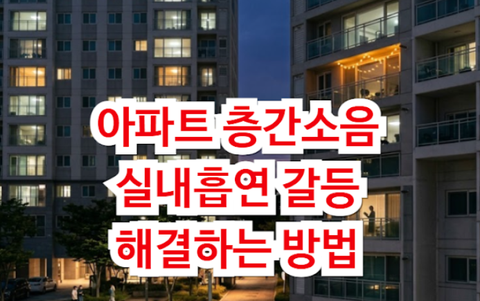 아파트 층간소음·실내흡연 갈등 해결하는 3단계 방법