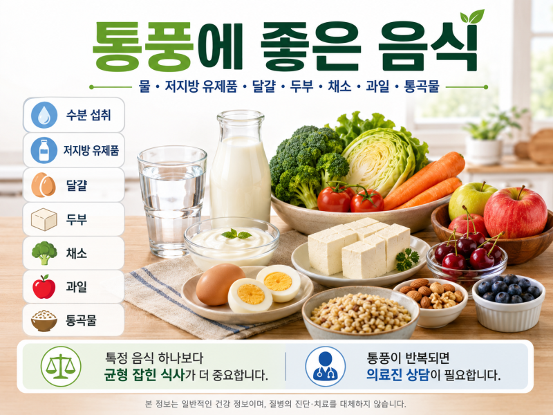 통풍에 좋은 음식, 요산 관리에 도움 되는 음식만 정리