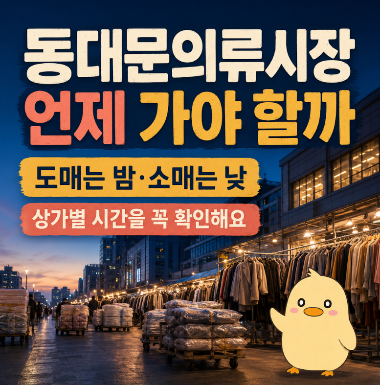 동대문의류시장, 도매랑 소매 영업시간이 반대인 거 모르고 가면 헛걸음해요