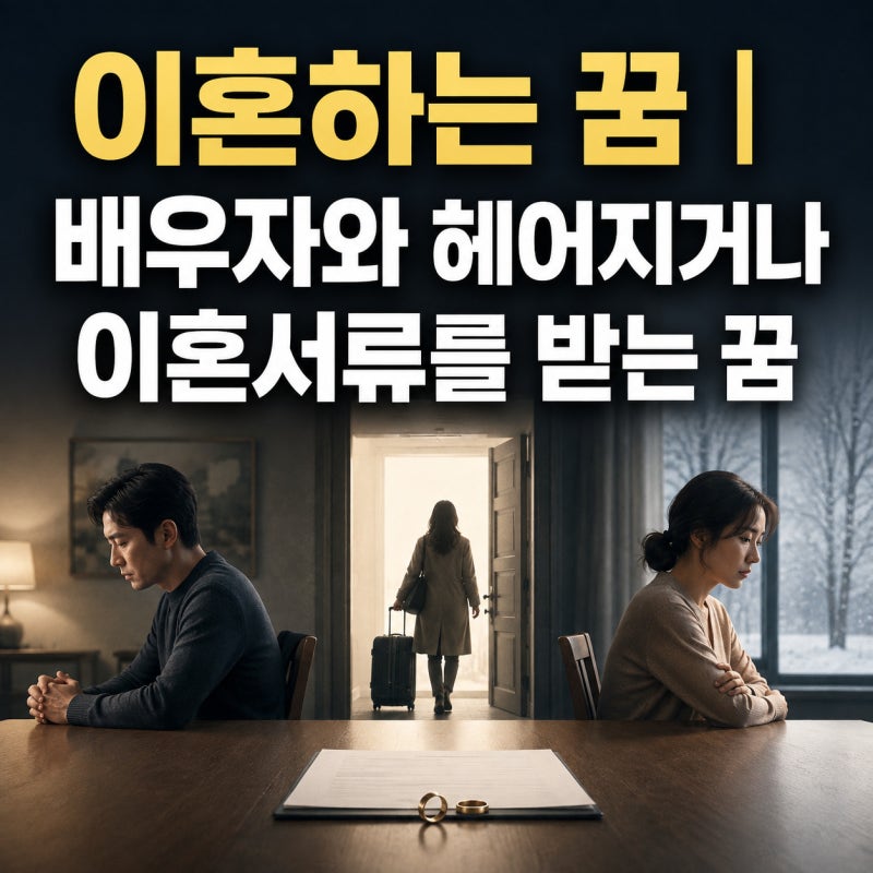 이혼하는 꿈｜배우자와 헤어지거나 이혼서류를 받는 꿈