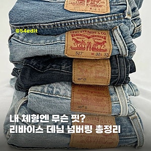 리바이스 넘버별 청바지 핏 총정리 501·505·512·517·560·567 체형별 추천