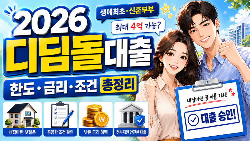 내집마련 디딤돌대출 최대 4억? 2026 신청자격·금리 총정리