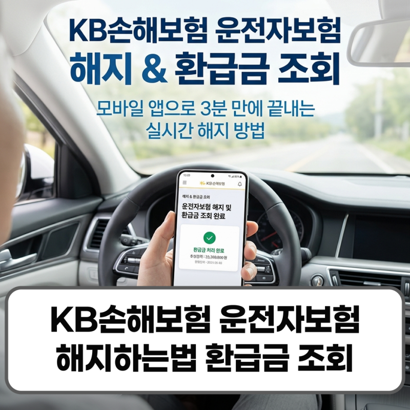 KB손해보험 운전자보험 해지하는법 환급금 조회