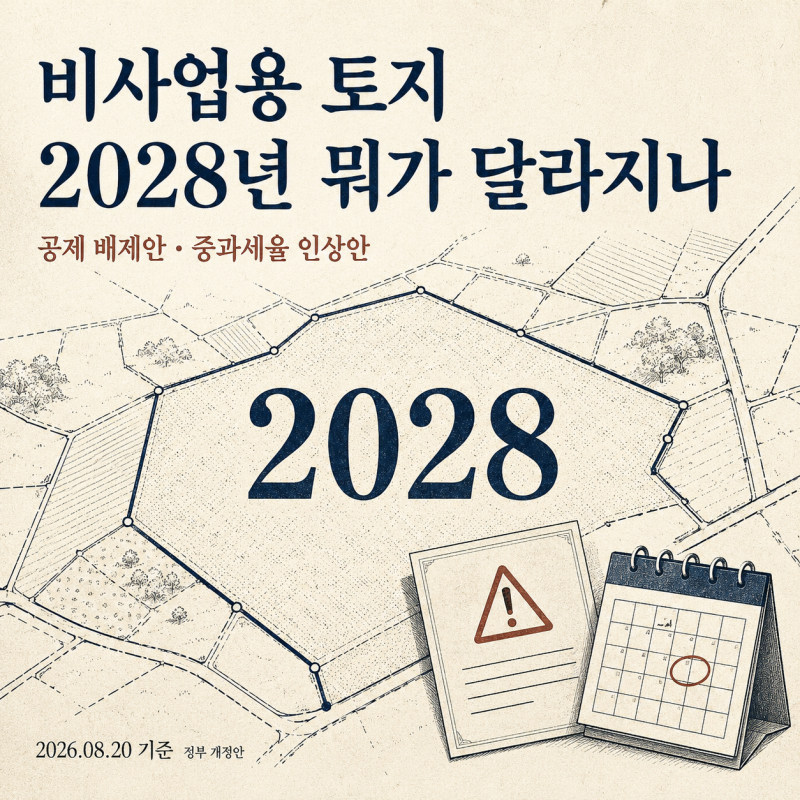 비사업용 토지 양도세 2028 개정안 장기보유특별공제·중과세율 얼마나 달라지나