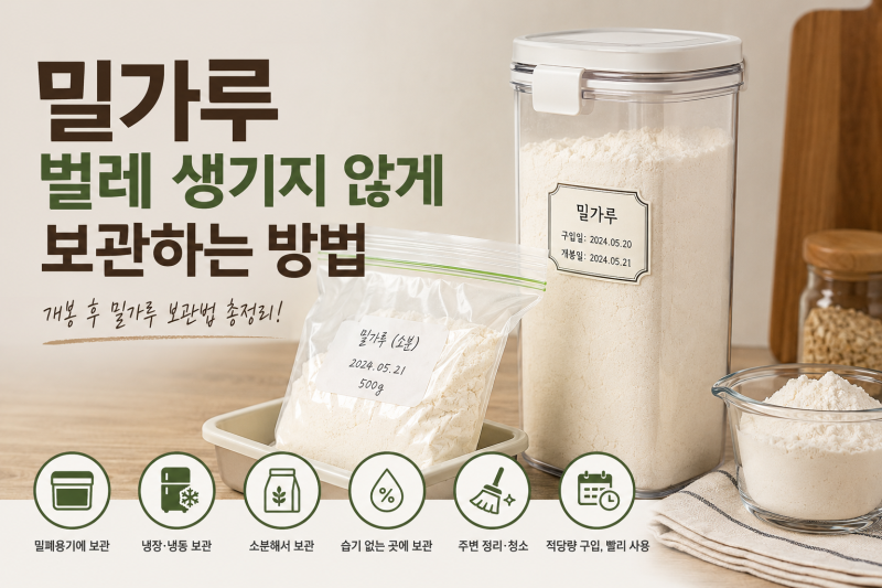밀가루 벌레 생기지 않게 보관하는 방법