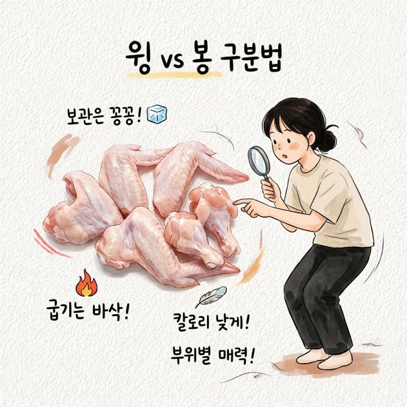 윙과 봉이 다릅니다 닭날개 손질법 보관법 부위 굽는 법 칼로리