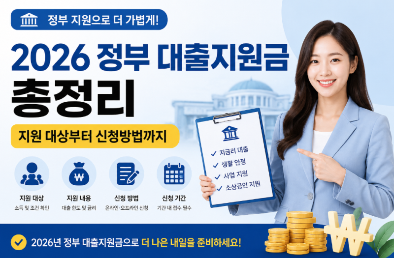 2026 정부 대출지원금 총정리｜지원 대상부터 신청방법까지