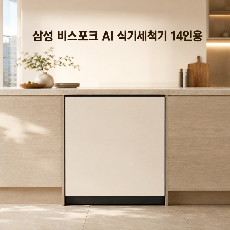 "알아서 똑똑하게" 삼성 비스포크 식기세척기 14인용, 열풍건조와 설치 조건 DW80F75L1U01