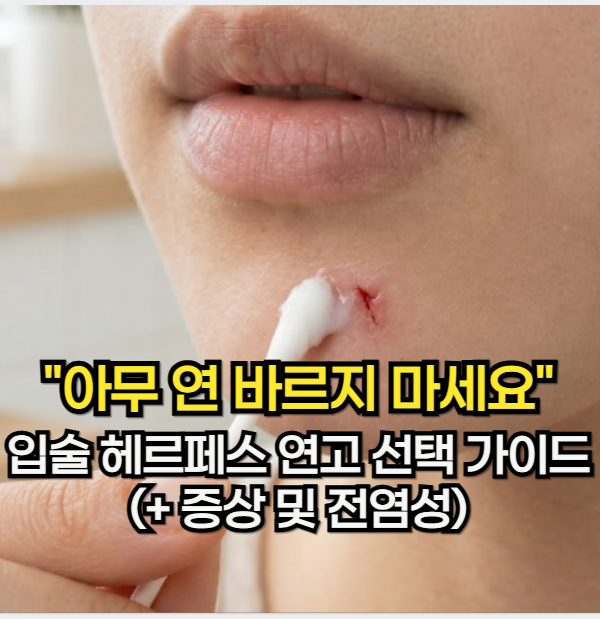 헤르페스 입술 "아무 연고 바르지 마세요" 입술 헤르페스 연고 선택 가이드 (+ 증상 및 전염성....