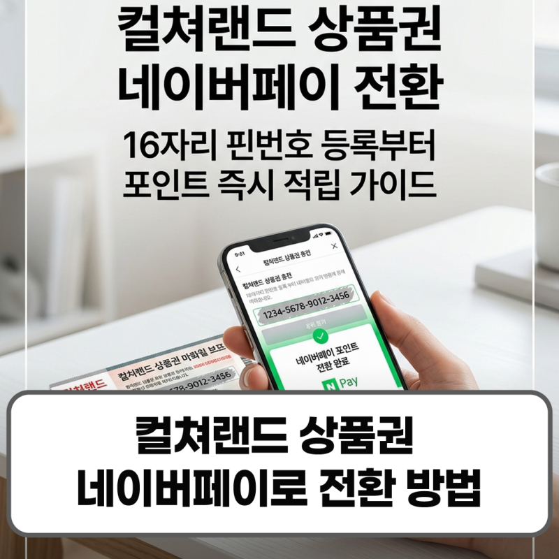 컬쳐랜드 상품권 네이버페이로 전환 방법 등록 포인트