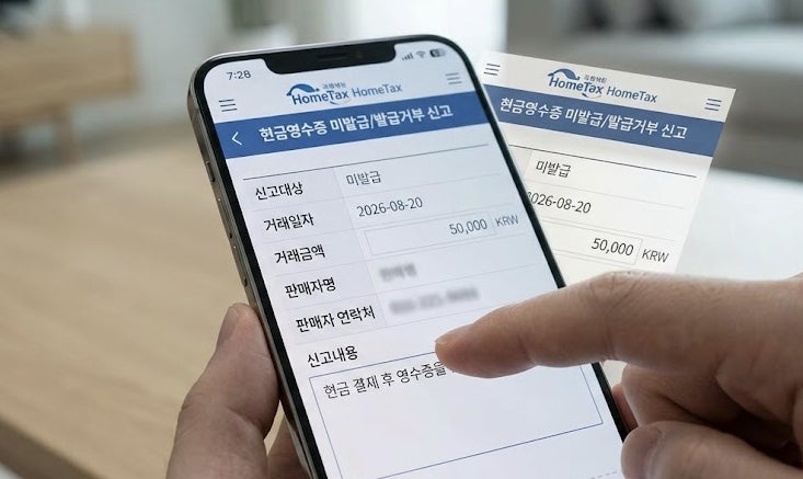 "현금영수증 안 끊어줬는데 신고하면 얼마?" 미발급 포상금·10만원 기준·홈택스 신고 완벽 ....