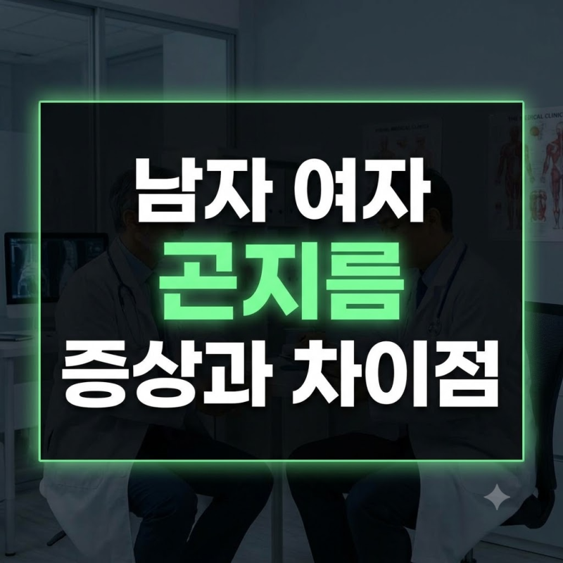 남자 여자 곤지름 사진으로 보는 증상과 차이점, 치료 방법은?