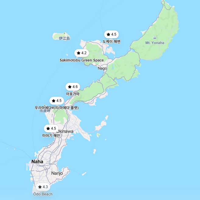 한눈에 보는 오키나와 숨은 스노클링 9곳
