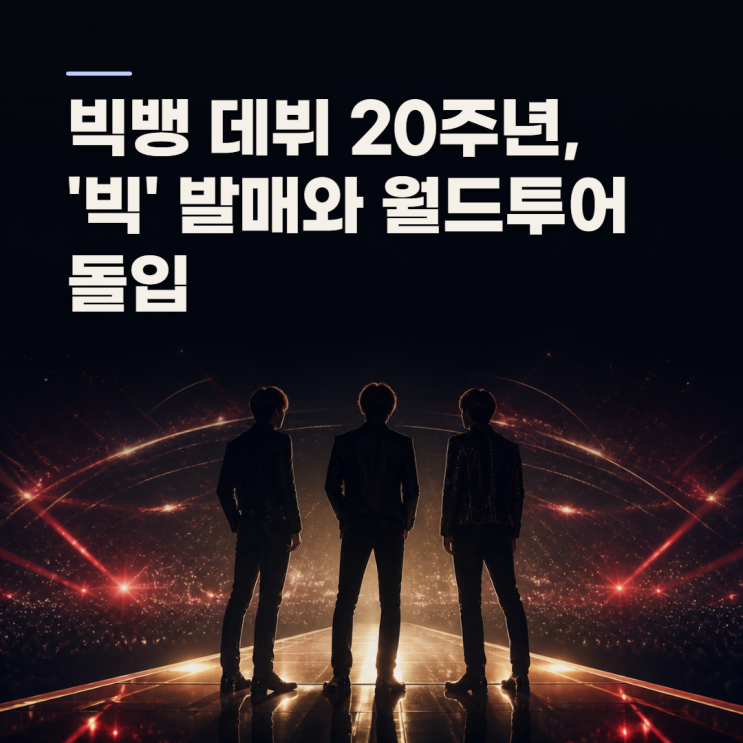 <b>빅뱅 데뷔 20주년</b> 신곡 빅 발매와 <b>월드투어</b> 일정 정리