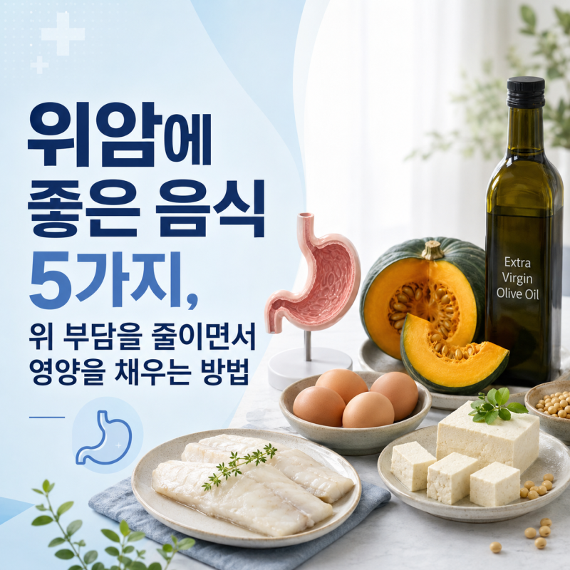 위암에 좋은 음식 5가지, 위 부담을 줄이면서 영양을 채우는 방법