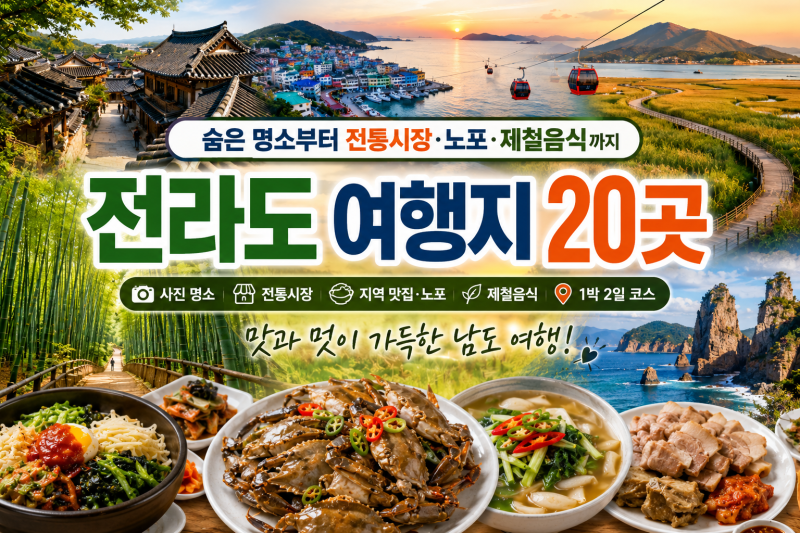전라도 여행지 추천 20곳｜숨은 명소부터 전통시장·노포·제철음식까지