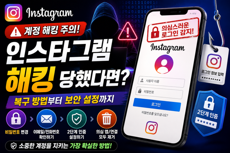 인스타그램 해킹 당했을 때 대처법, 계정 복구부터 보안 설정까지 알아보기!!