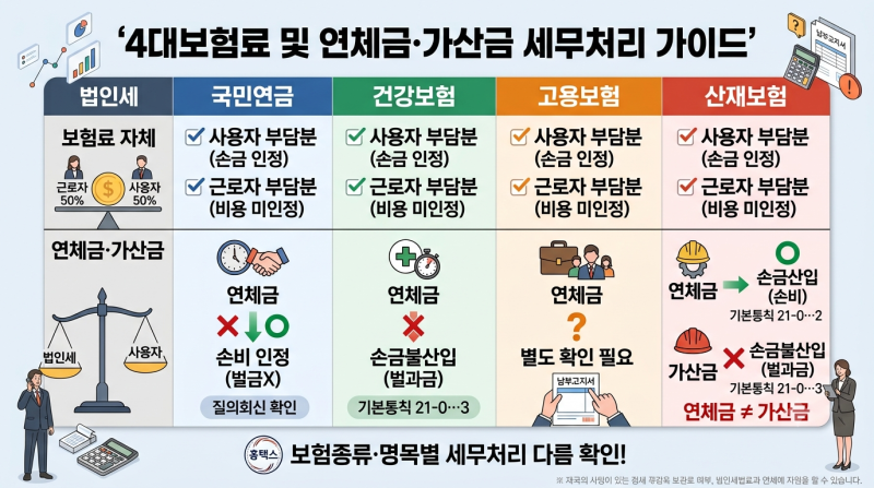 4대보험 연체금 비용처리 가능할까?｜국민연금·건강보험·산재보험 연체금 세무처리 총정리