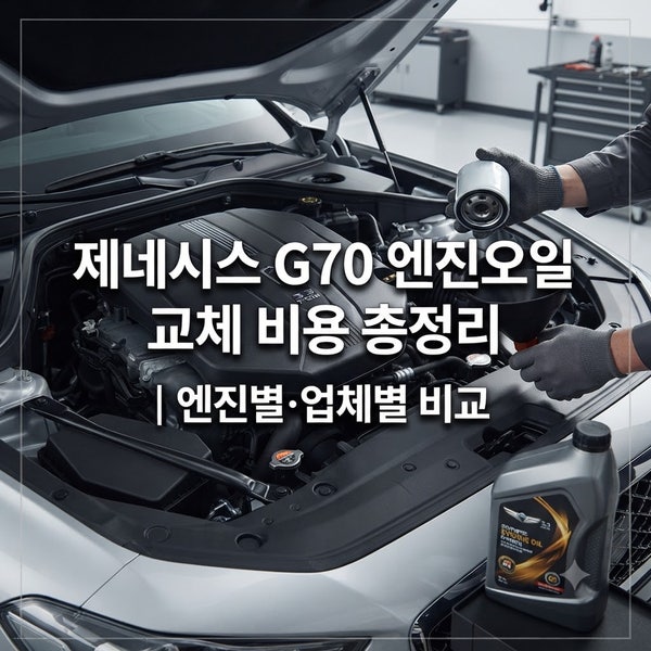 제네시스 G70 엔진오일 교체 비용 총정리｜엔진별·업체별 비교