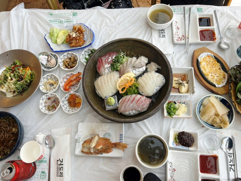 강릉 경포해수욕장 맛집 건도리횟집, 스끼다시 많음 내돈내산 후기