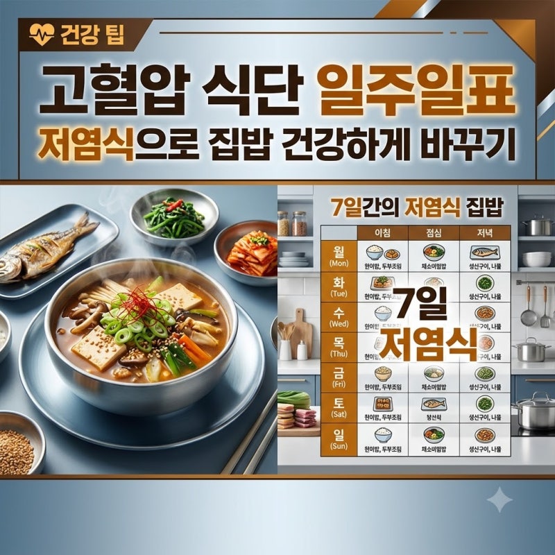 고혈압 식단 일주일표 저염식으로 집밥 건강하게 바꾸기, 2026년 기준 실천하는 요령