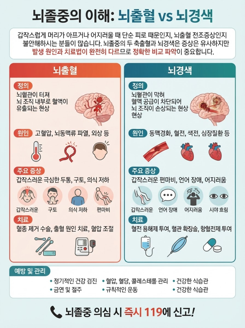 갑자기 머리 아프면 뇌출혈 전조증상? 일반 두통과 구분법