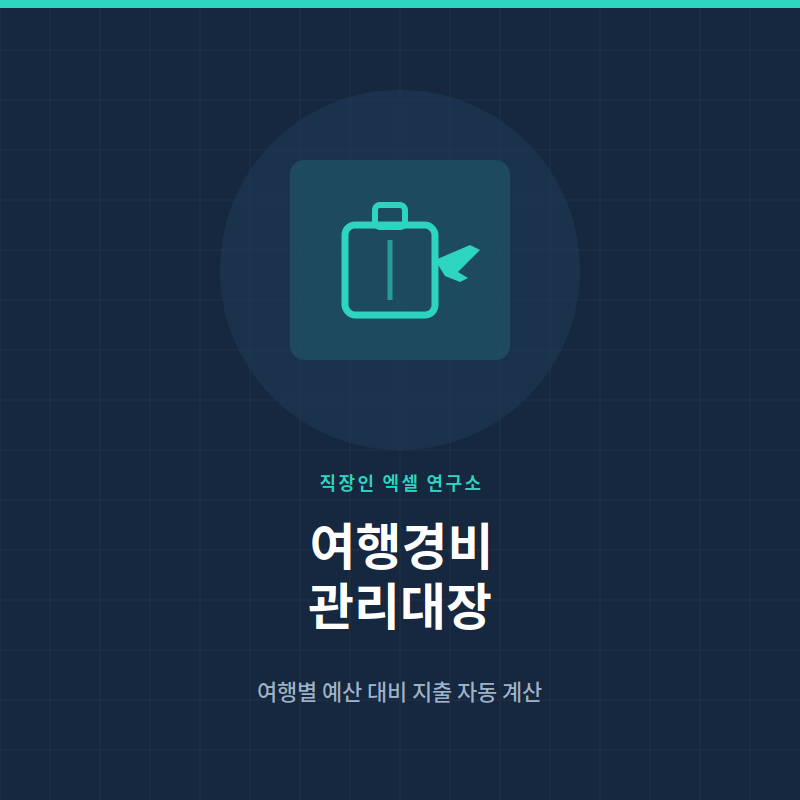 여행 경비 관리대장 엑셀 (예산 대비 지출 자동 계산)