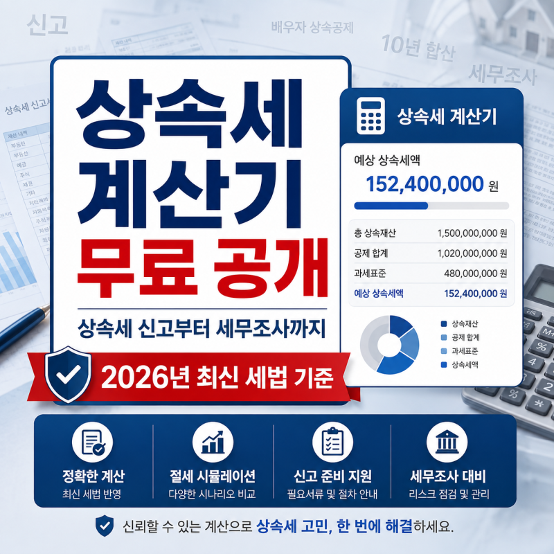 상속세 0원이라는데 왜 조사가 나옵니까 — 무료 상속세 계산기·2026년 최신 세법 기준 상속....