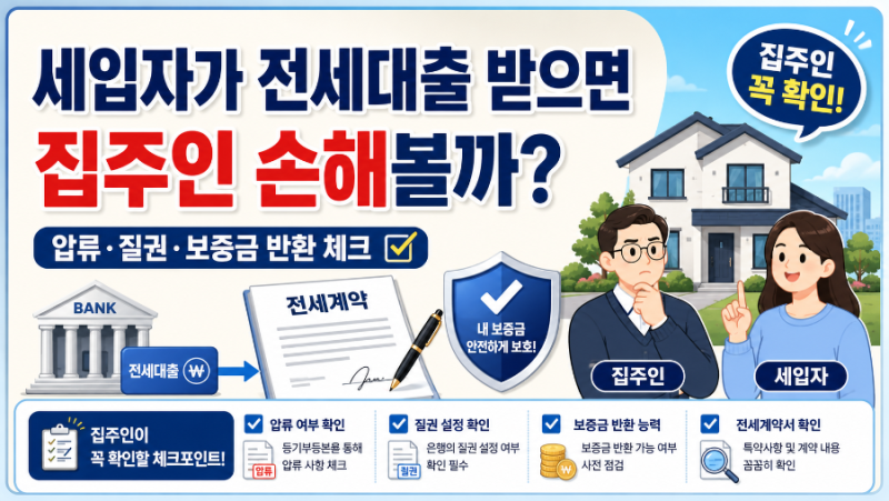 세입자가 전세대출을 받으면 집주인에게 불이익이 있을까?