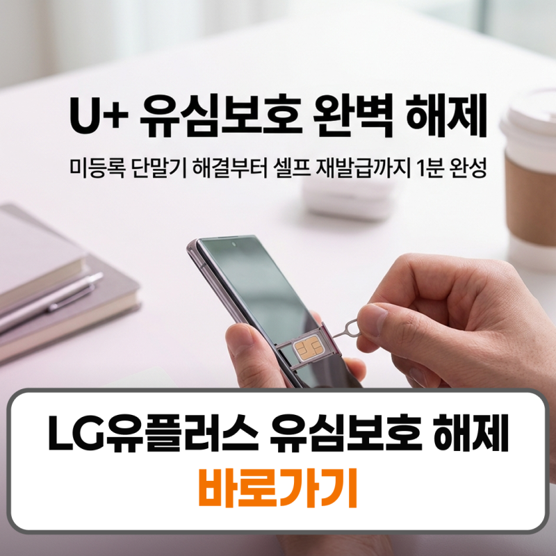 LG유플러스 유심보호 해제 유심 재발급 변경 교체 방법