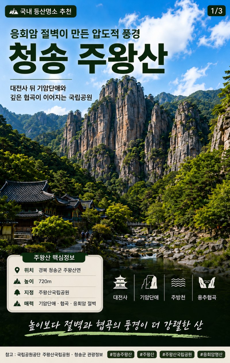 청송 주왕산｜주왕계곡·주봉·가메봉 코스와 산행 핵심정보