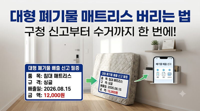 [생활꿀팁] 대형 폐기물 매트리스 버리는 법 3가지 완벽 정리! 규격별 비용부터 스티커 발급....