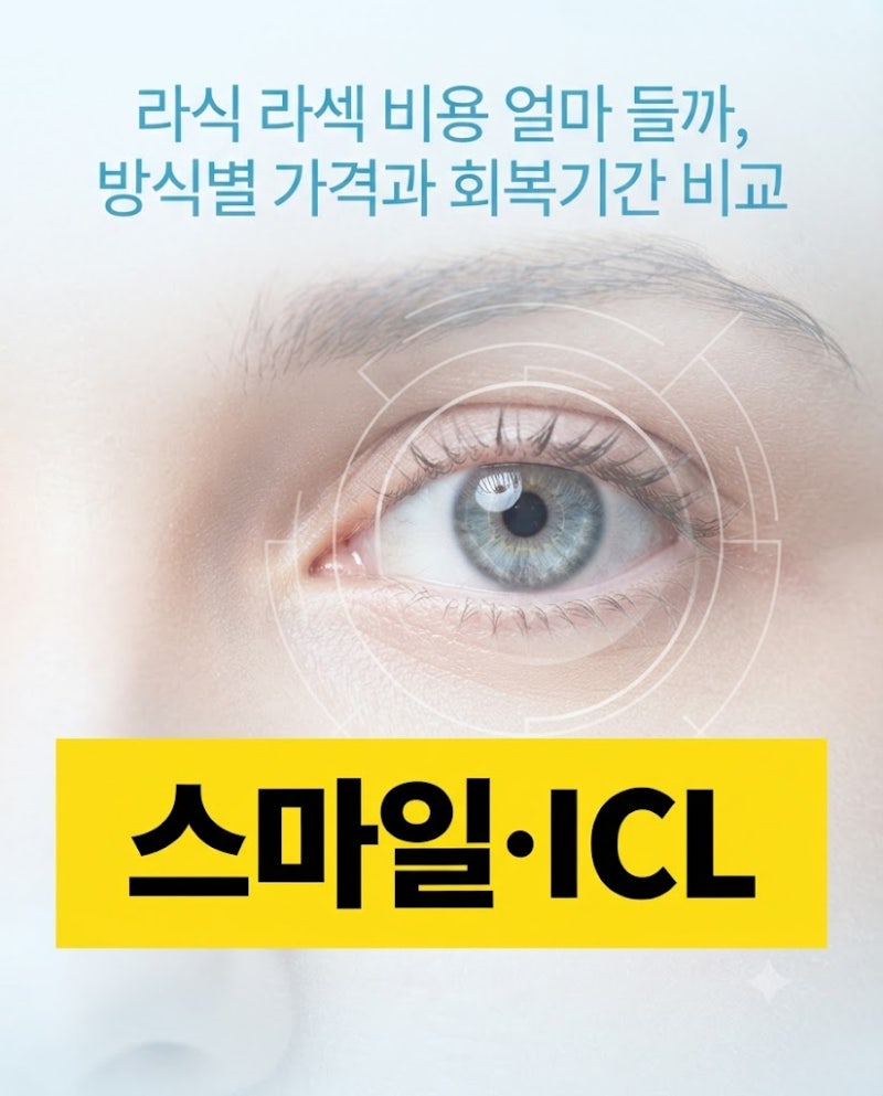 라식 라섹 비용 얼마 들까, 방식별 가격과 회복기간 비교 (스마일라식·ICL 렌즈삽입술)