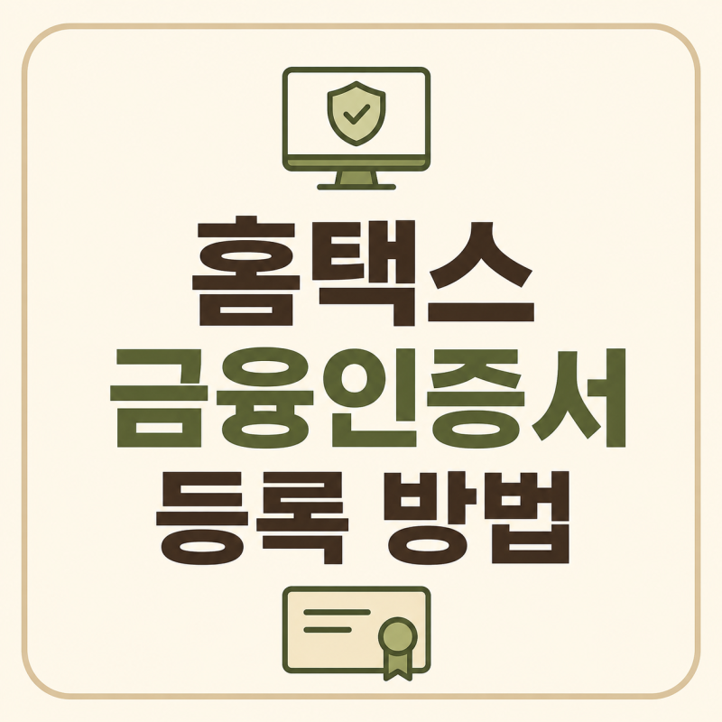 홈택스 금융인증서 등록 방법｜로그인 전 인증서 등록하기 (2026 최신)