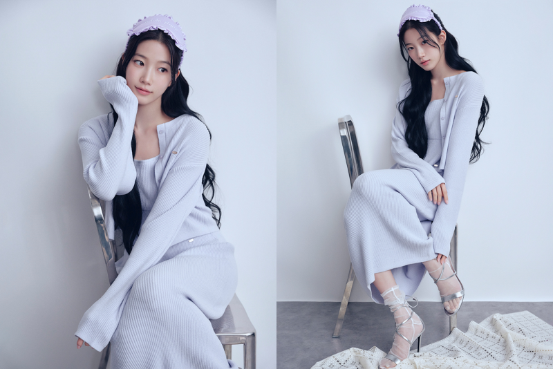 르세라핌 카즈하 인스타그램 화보 파자마 패션 :: 연예인 잠옷 브랜드 젤라또 피케
