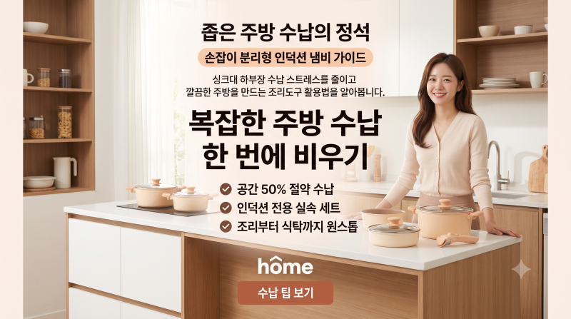 좁은 주방 싱크대 수납 정리와 손잡이 분리형 인덕션 냄비 세트 고르는 법 5가지