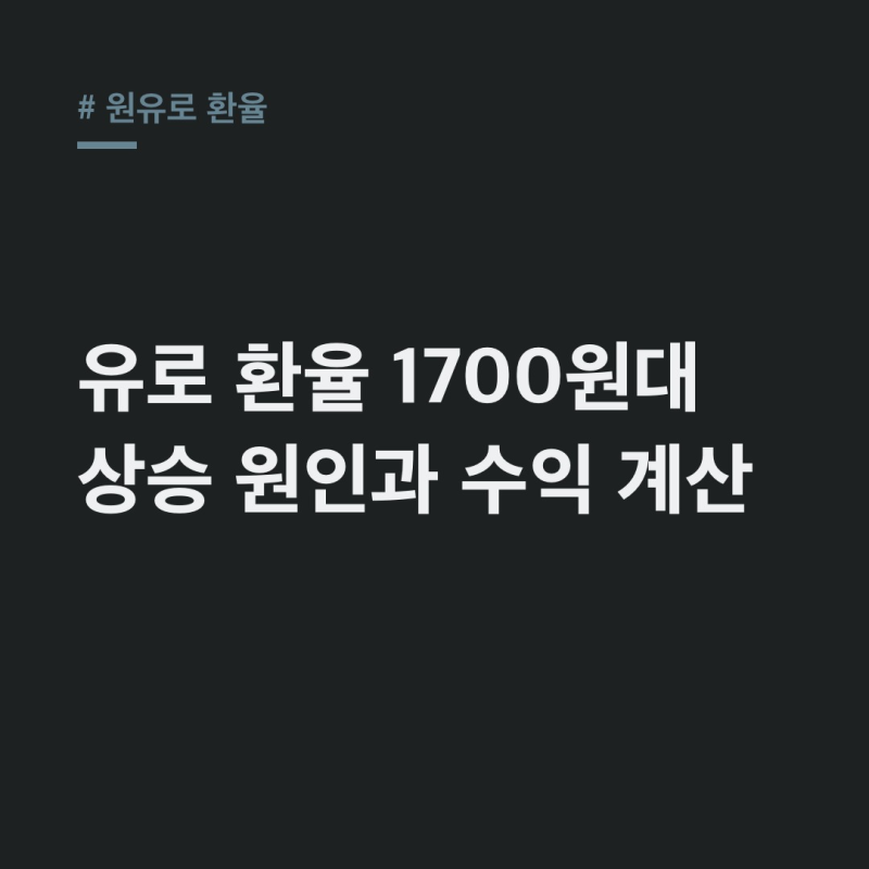 원유로 환율, 1700원대 상승 요인과 120억 수익 계산