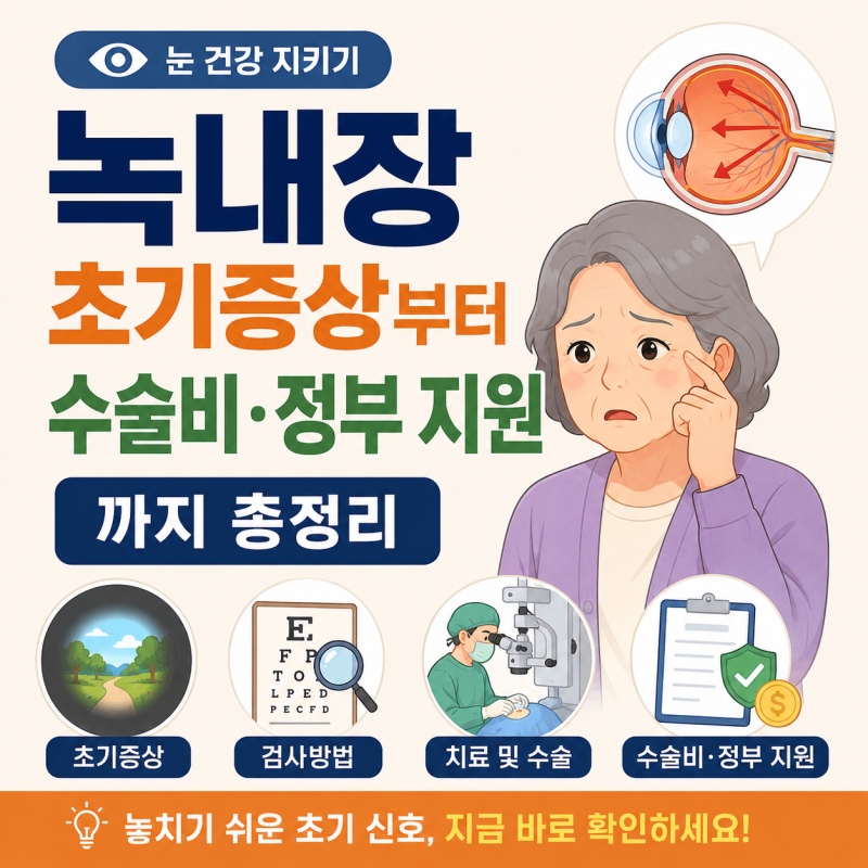 ️녹내장이란 무엇인지부터 초기 증상, 검사 방법, 치료와 수술, 수술비 그리고 나라에서 받....