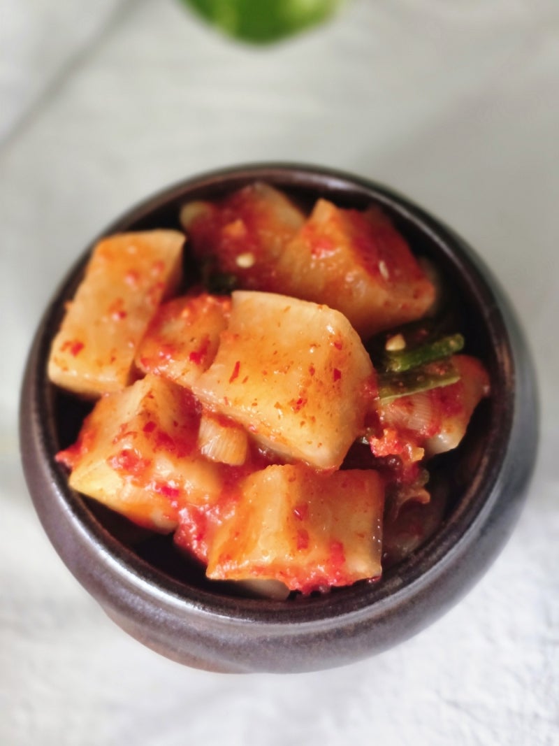 아삭아삭 깍두기 담그는 법 여름 깍두기 레시피 배주스 양념으로 간단하게
