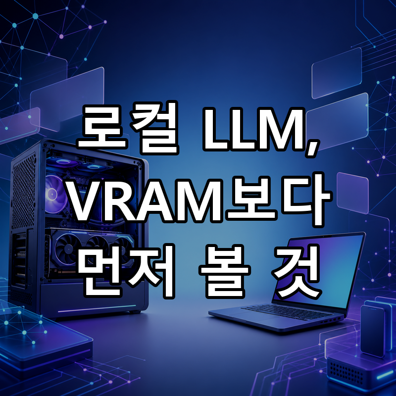 로컬 LLM 실행 방법과 필요 사양, VRAM 숫자보다 먼저 봐야 할 것 (2026년 8월 기준)