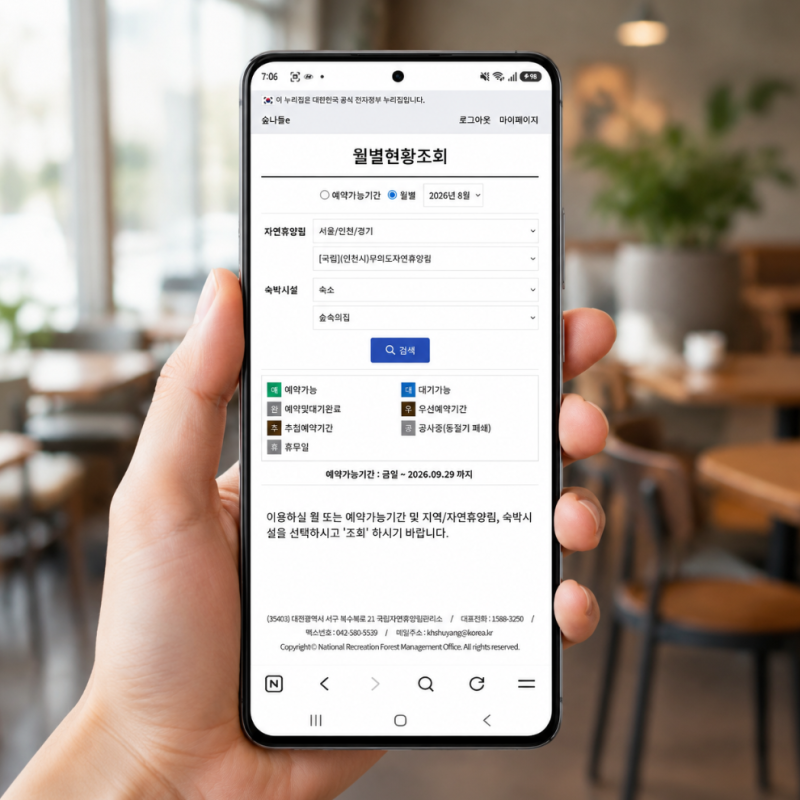 인천 무의도 자연휴양림 숙소 숙박 예약 방법