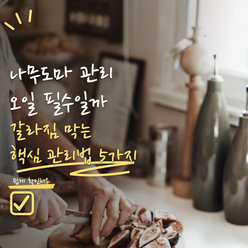 나무도마 관리 오일 꼭 발라야 할까? 갈라짐 막는 관리법 5가지