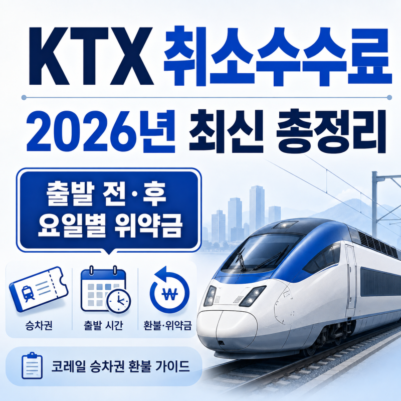 KTX 취소수수료 2026｜추석·주말·출발 후 환불 기준 총정리