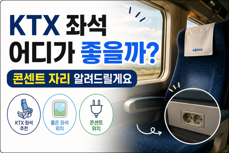 KTX 좌석 어디가 좋을까? 콘센트 자리 알려드릴게요