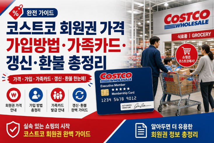 코스트코 회원권 가격, 차이, 가입방법부터 가족카드·갱신·환불까지