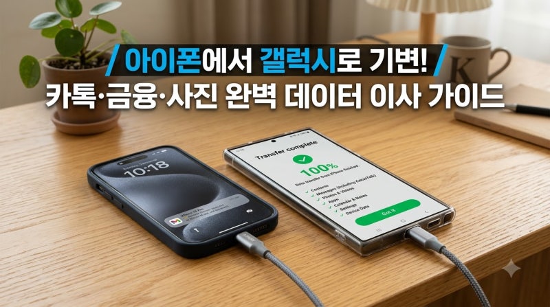 아이폰에서 갤럭시로 데이터 완벽 이동하는 최신 방법 (카톡·금융·사진 100% 이전)